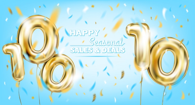High quality vector image of gold balloon Premium Vector