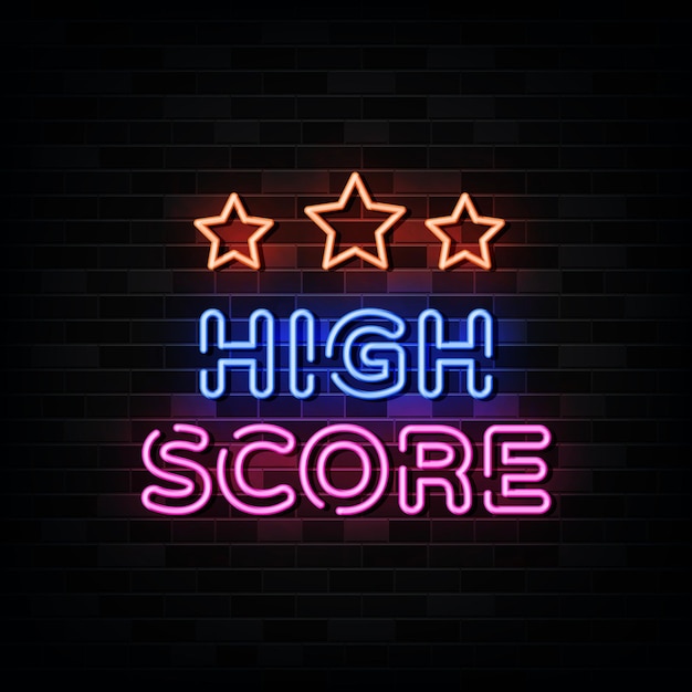 Premium Vector | High Score Neon Signs