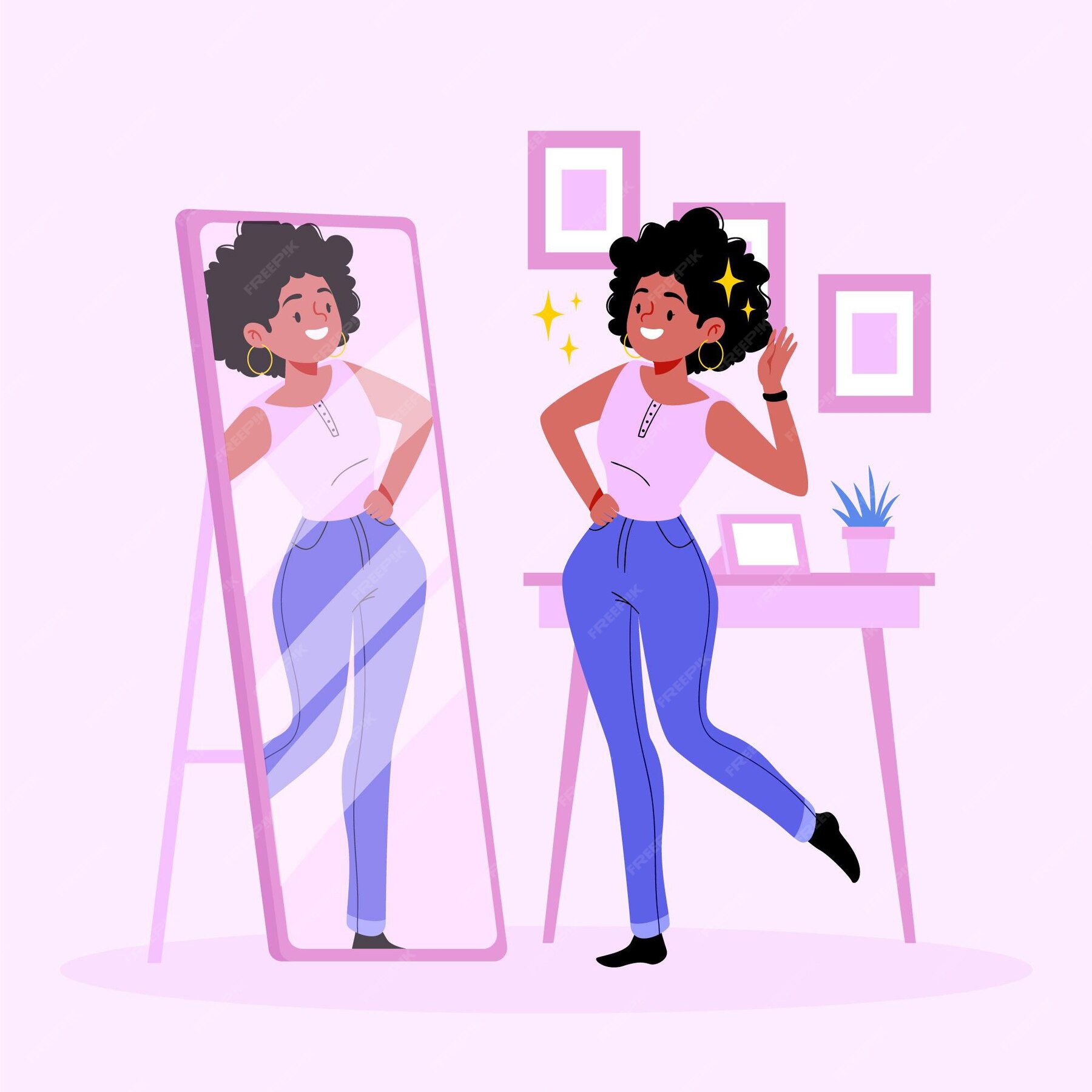 Free Vector High Self Esteem Illustration 3016