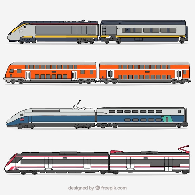 Free Vector | High speed train collection