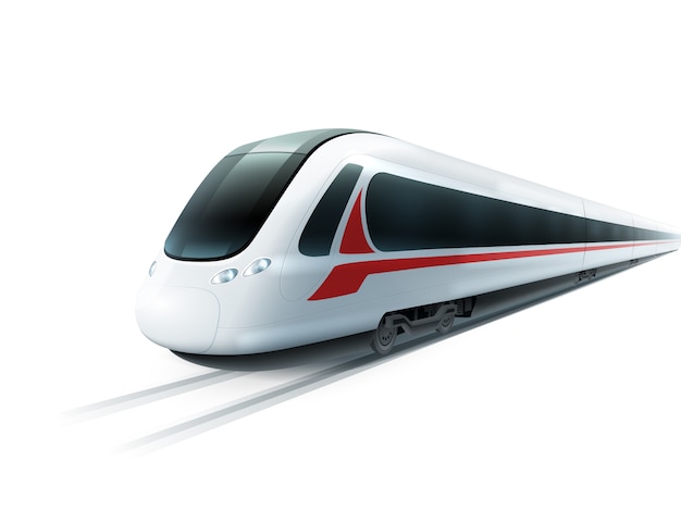 Premium Vector | High-speed train realistic isolated image