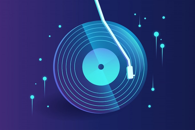 Premium Vector | High-tech vinyl record music abstract with gradient