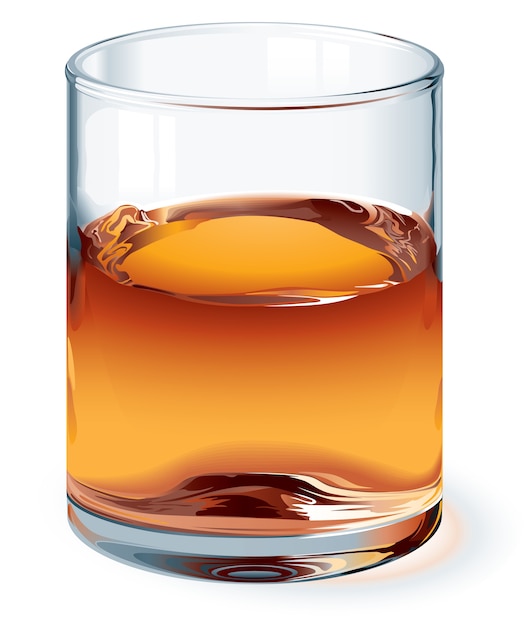 Premium Vector | Highball glass of whiskey isolated on white