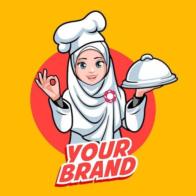 Chef Muslimah Kartun : Flower Hijab Sticker 214329 Islamic ...