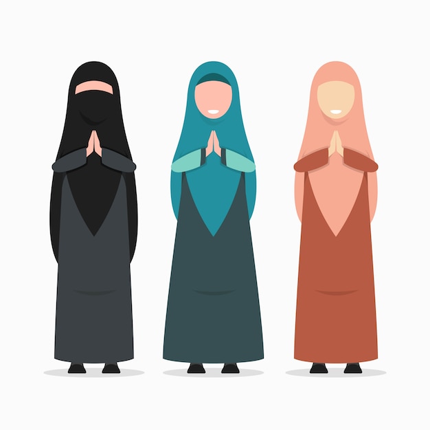 Download Premium Vector | Hijab muslim woman in ramadan season people covered characters