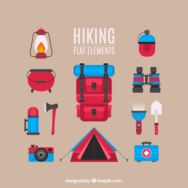 hiking flat icon set hiking flat icon set
