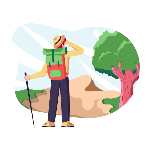 Premium Vector | Hiking flat illustration