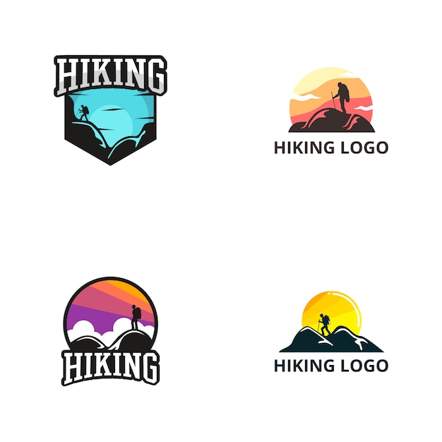 Premium Vector Hiking Logo Design Template