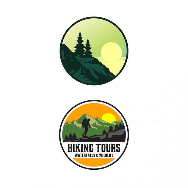 Premium Vector Hiking Tours Logo Template