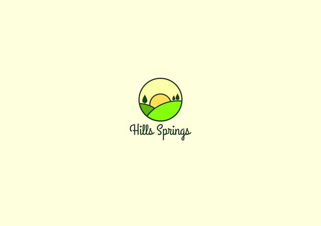 Hills Spring Logo Premium Vector