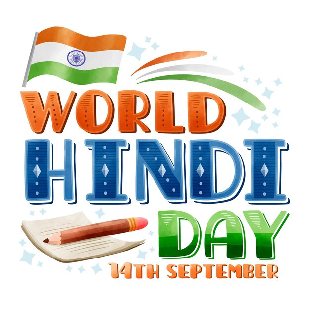 Free Vector | Hindi day concept