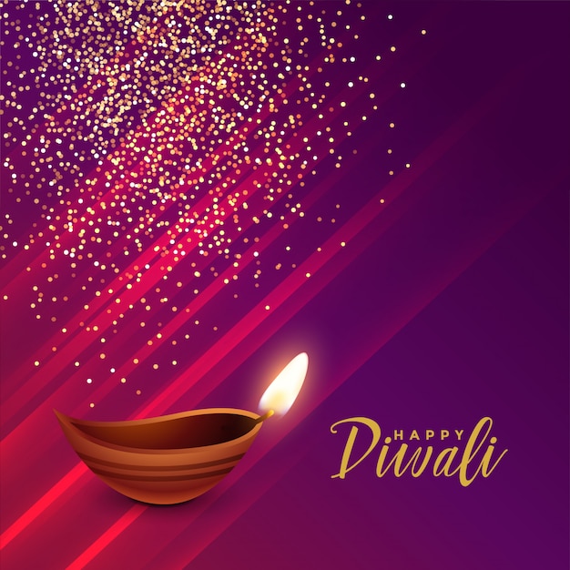 Hindu diwali festival greeting with\
sparkles