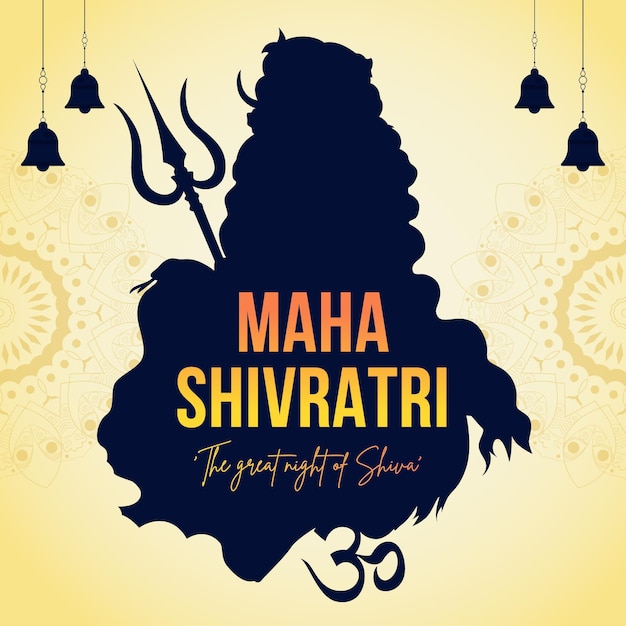 Premium Vector Hindu festival maha shivratri the great night of shiva banner design template