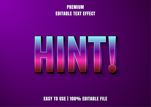 Download Free Hint Editable Text Effect Font Style Premium Vector Use our free logo maker to create a logo and build your brand. Put your logo on business cards, promotional products, or your website for brand visibility.