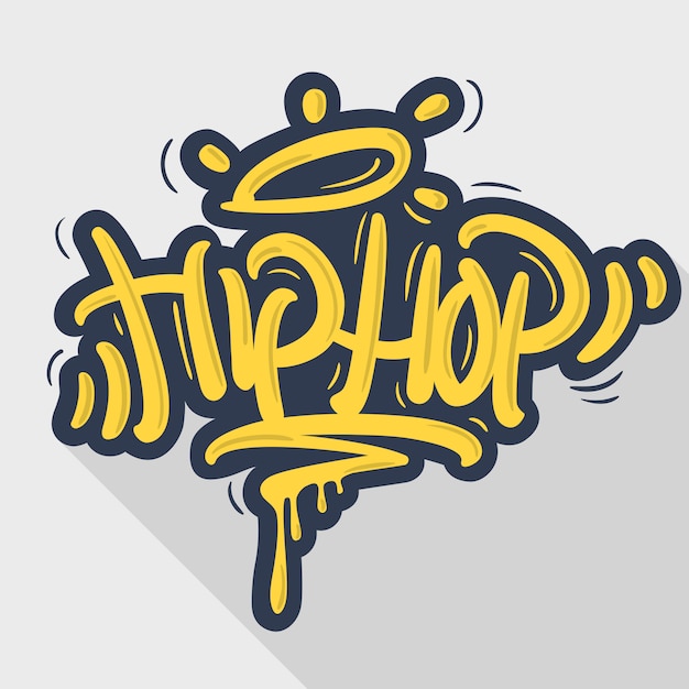 Hip Hop Tag Graffiti Style Label Lettering Premium Vector