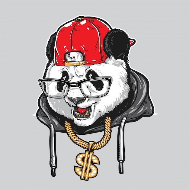 Premium Vector Hiphop Music Panda Style