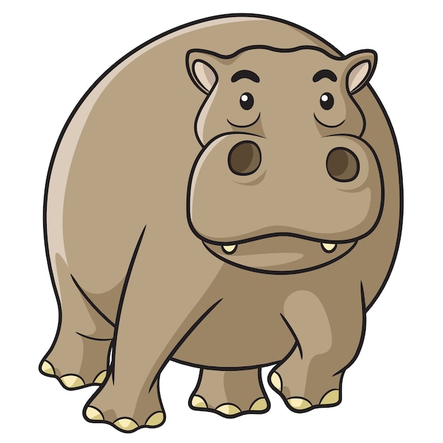 Premium Vector | Hippo cartoon