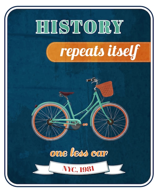Hipster bicycle promo poster