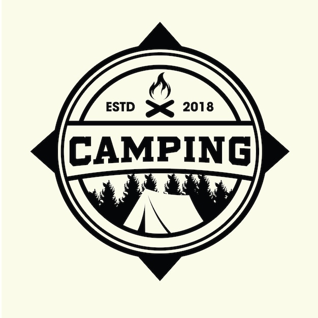 Premium Vector | Hipster camping logo vector