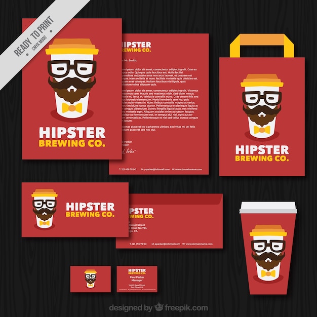 Download Free Hipster Coffee Stationery Set Free Vector Use our free logo maker to create a logo and build your brand. Put your logo on business cards, promotional products, or your website for brand visibility.