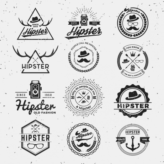 Free Vector | Hipster logos collection