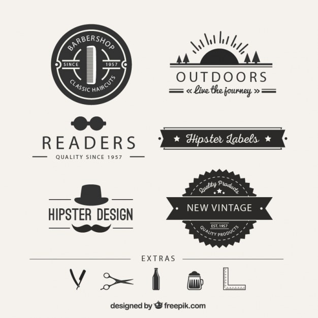 Hipster Logos Free Vector