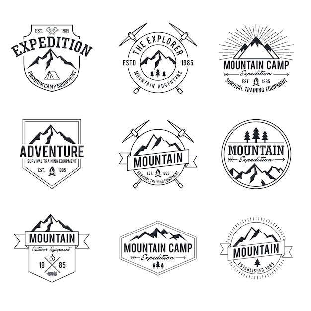 Download Free Hipster Mountain Adventure Badges Collection Premium Vector Use our free logo maker to create a logo and build your brand. Put your logo on business cards, promotional products, or your website for brand visibility.