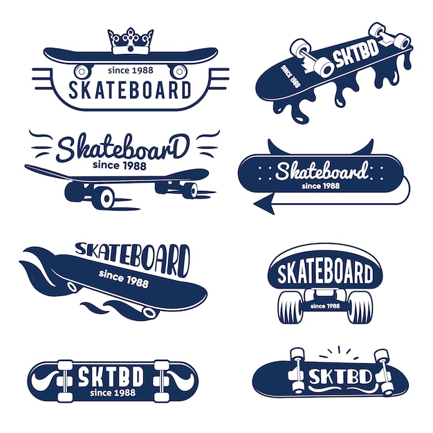 hipster skateboard logo and badges collection_1370 168