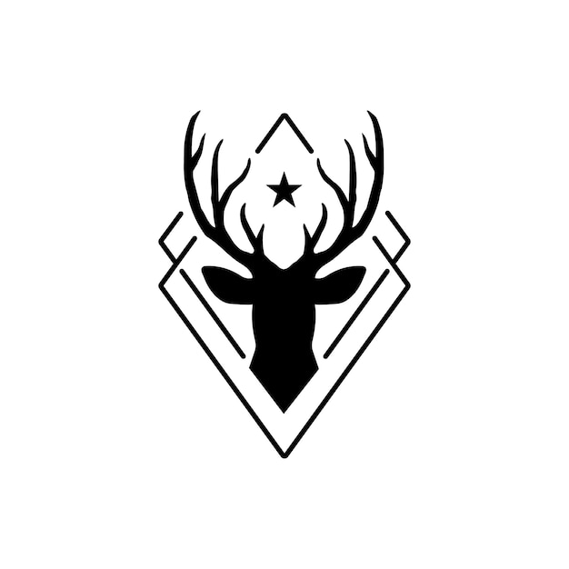 Download Hipster style deer logo - vector | Premium Vector