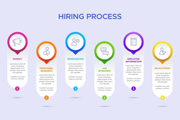 Hiring Process Infographic Free Vector