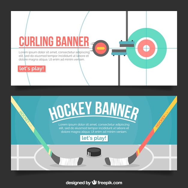 Hockey and curling banners
