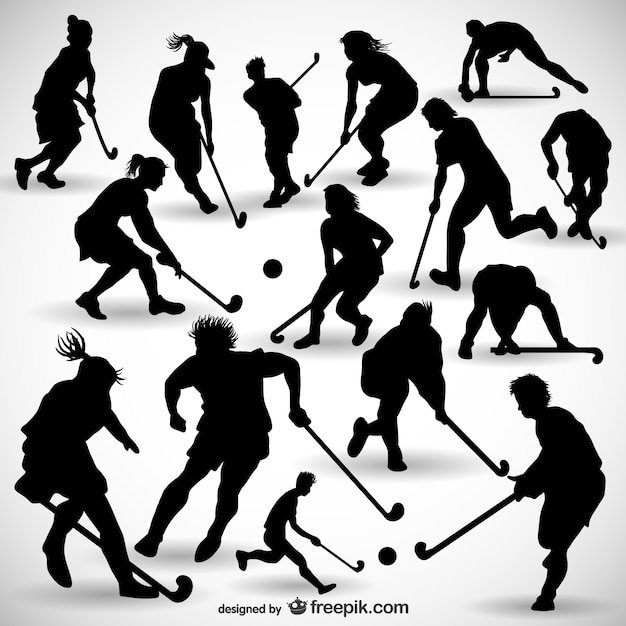 Hockey player silhouettes pack