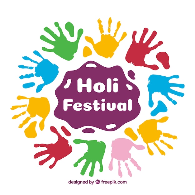 Holi festival background in flat design Free Vector Holi festival background in flat design Free Vector