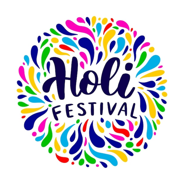 Free Vector | Holi festival lettering