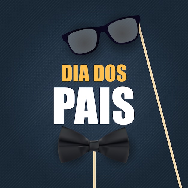 Holiday in brazil fathers day. portuguese brazilian saying happy fathers day . dia dos pais. vector 