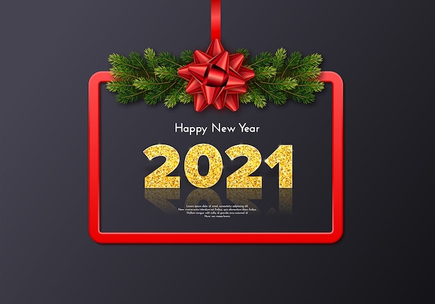 Premium Vector Holiday gift card happy new year 2021