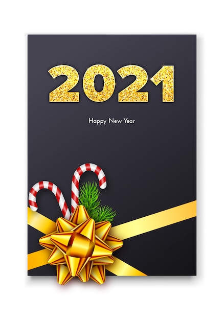Premium Vector Holiday gift card happy new year with