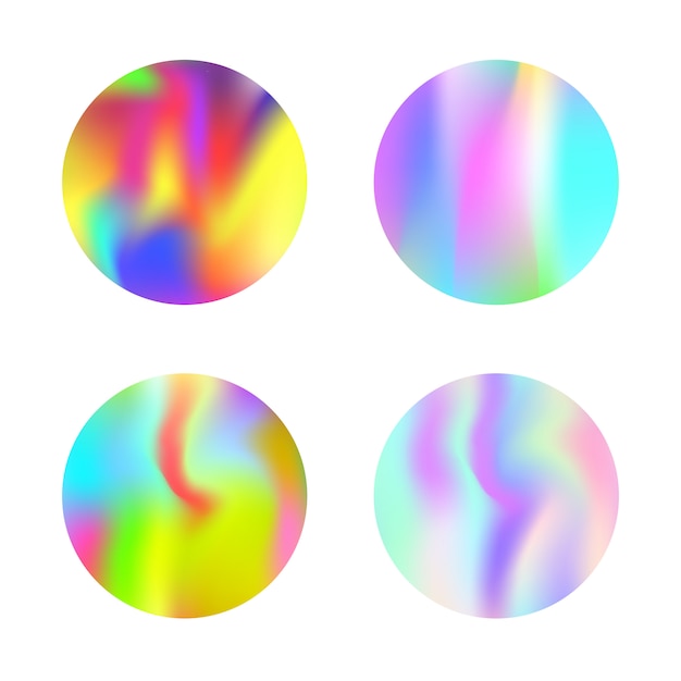 Holographic abstract backgrounds set. Vector | Premium Download