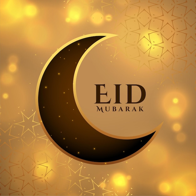 Free Vector | Holy eid mubarak festival golden background design