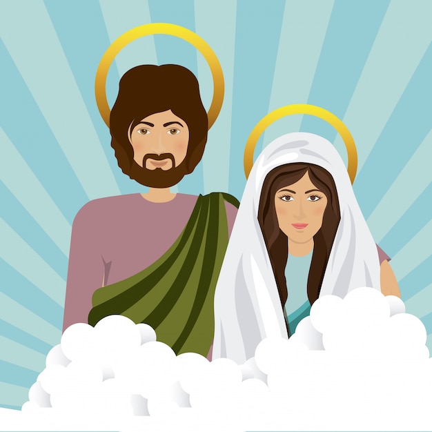 Download Holy family illustration Vector | Premium Download