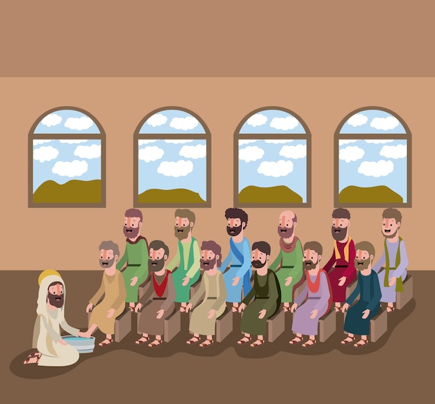 Premium Vector | Holy week biblical scene