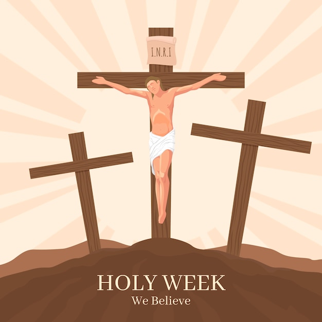 Holy Week Religious Concept Free Vector