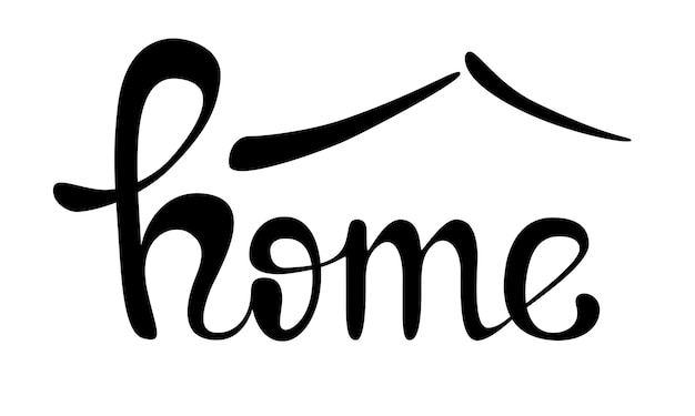 Premium Vector | Home black lettering on a white background