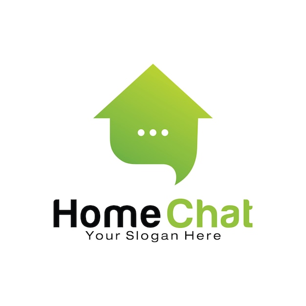 Premium Vector | Home chat logo design template