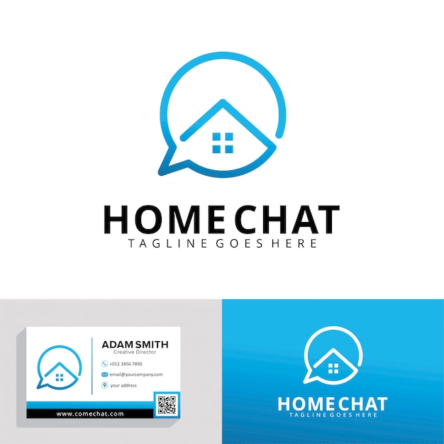 Download Free Home Chat Logo Template Premium Vector Use our free logo maker to create a logo and build your brand. Put your logo on business cards, promotional products, or your website for brand visibility.