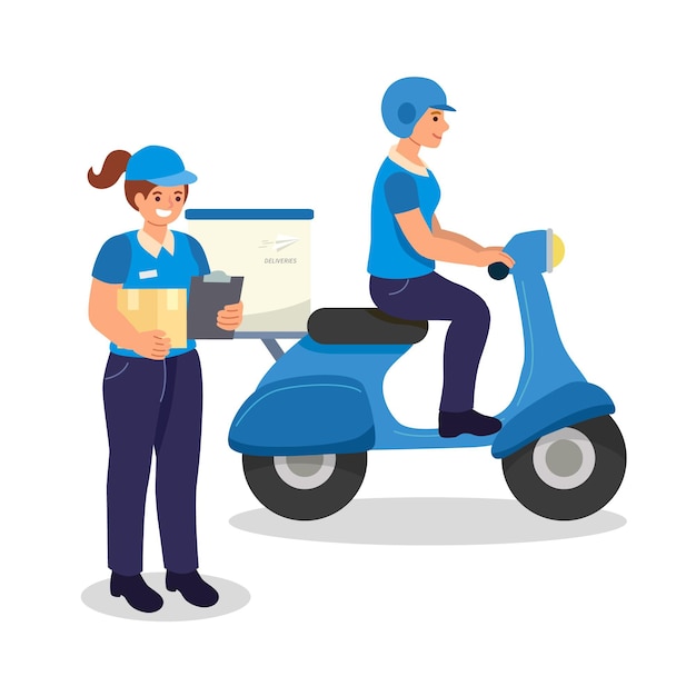 Free Vector Home Delivery Worker Set