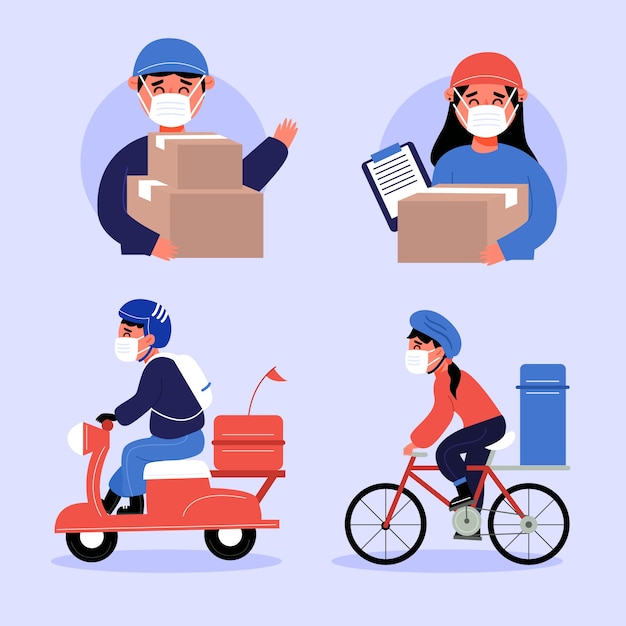 Download Free Home Delivery Workers Pack Free Vector Use our free logo maker to create a logo and build your brand. Put your logo on business cards, promotional products, or your website for brand visibility.