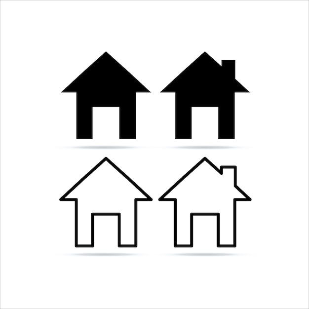 Premium Vector | Home icon flat style houses symbols for apps and websites