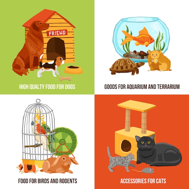 Free Vector | Home pets illustration