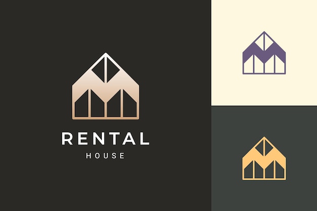 Premium Vector | Home or resort logo in luxury style for real estate ...